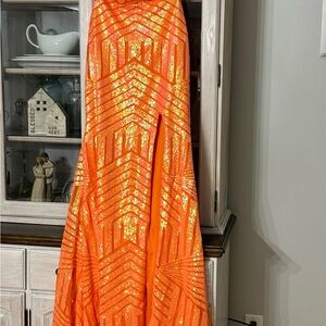 Stunning Orange Sequin Gown